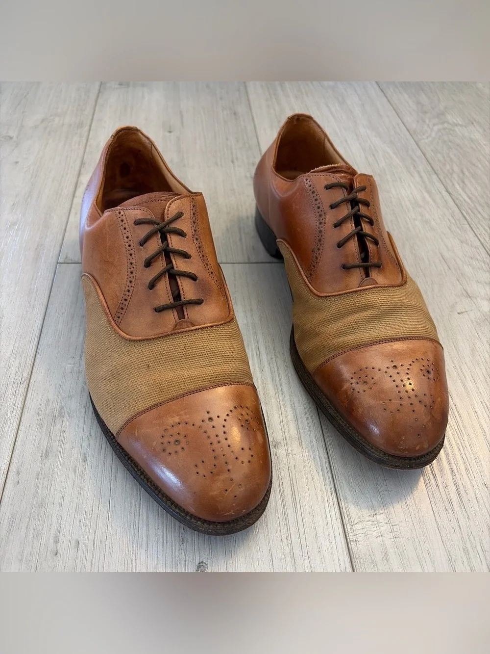 Vintage Paul Stuart Made in England brown leather Oxford